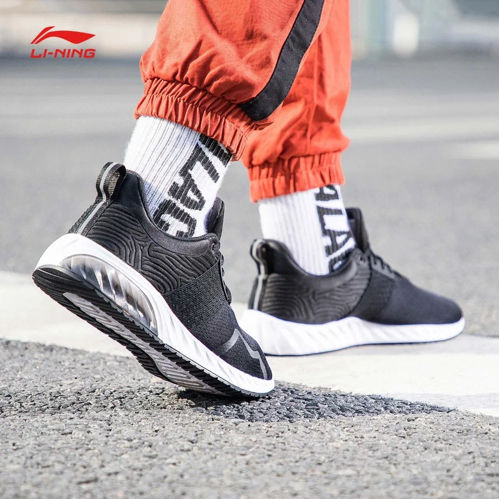 Li-Ning/мужские гелевые глянцевые прогулочные туфли, износостойкие, Нескользящие, на подкладе, спортивная обувь для фитнеса, классические кроссовки AGCN071 SJAS18