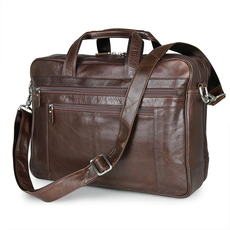 

Genuine Leather Men 17inch Laptop Business Bag Cowhide Men's Coffee Briefcase Shoulder Bag Luxury Lawyer Handbags Messenger Bags