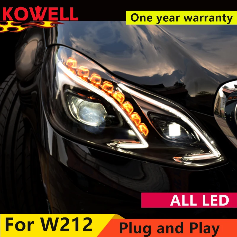Автостайлинг KOWELL для E Class E180 E200 E260 E300 W212 все светодиодные фары 2014 2015 2016 дневные