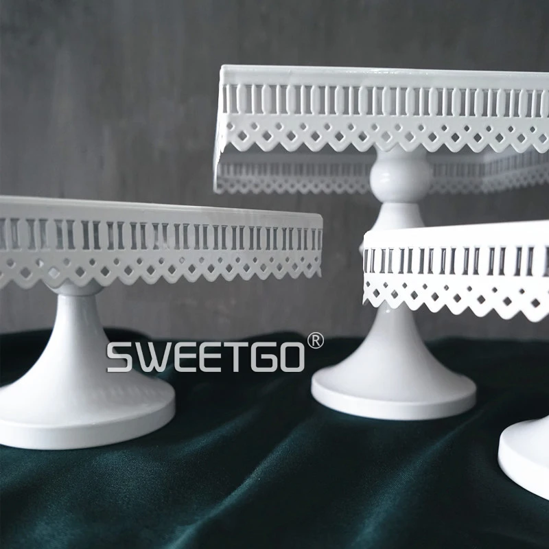 Квадратная подставка для торта SWEETGO белый металлический инструмент из железа