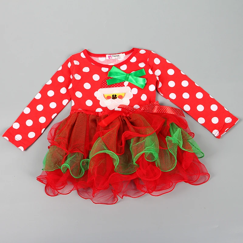 Новинка 2019 года рождественское платье в горошек для маленьких девочек Детские
