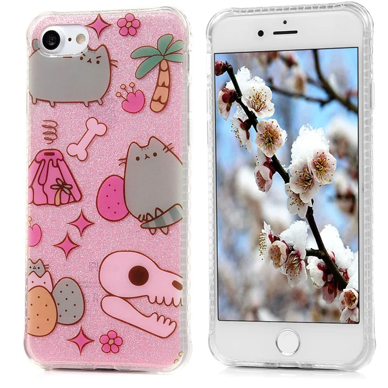 Bling Павлин Перо противоударный чехол для iPhone 7 4.7 &quotблеск Косметическая пудра IMD
