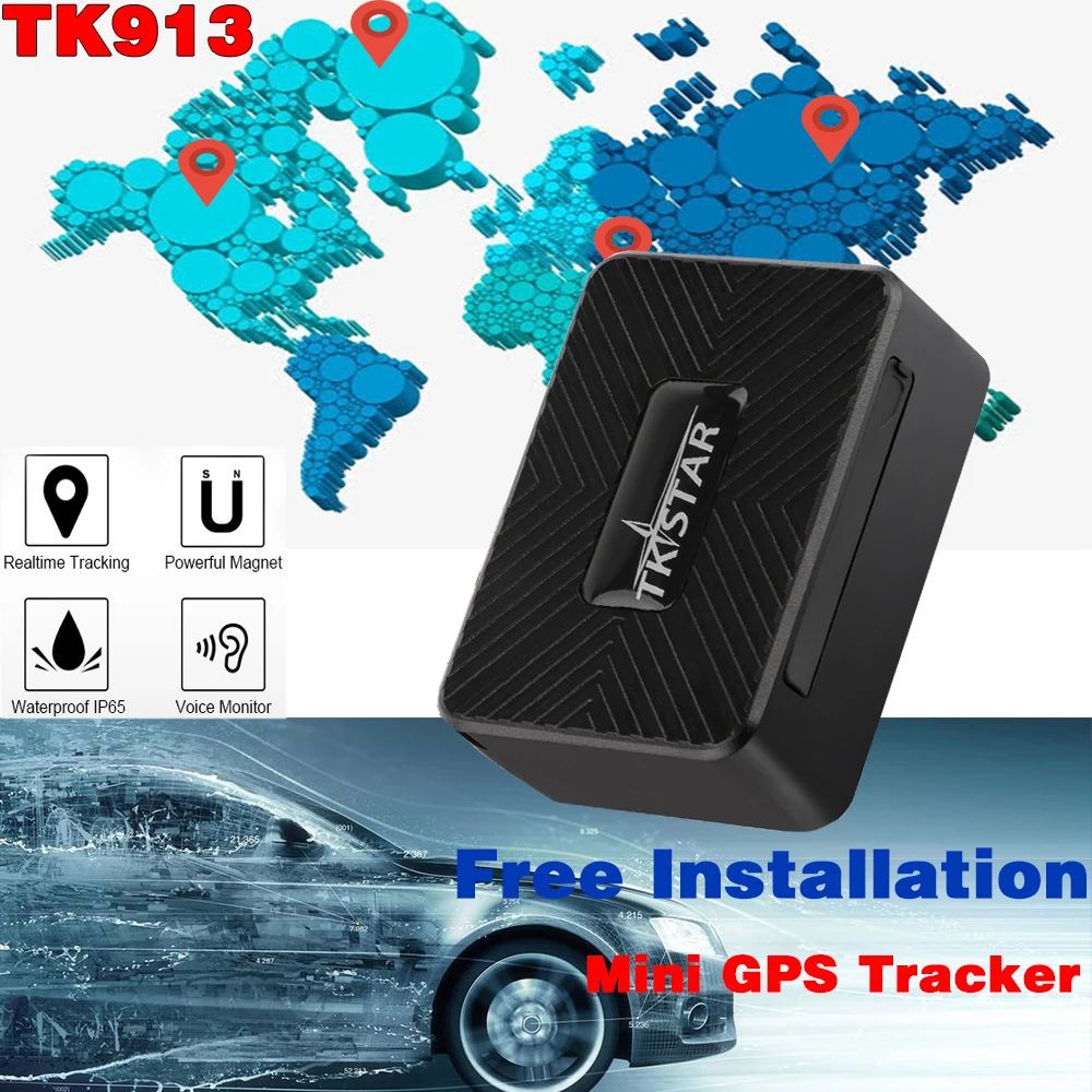 Водонепроницаемый мини трекер TKSTAR TK913 Новое поступление автомобильный gps
