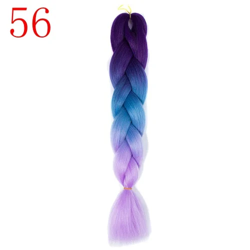MERISIHAIR, 24 дюйма, Омбре, косички, синтетические волосы на крючках, для наращивания, огромные косички, прически, синий, серый, красный - Цвет: T#27/613