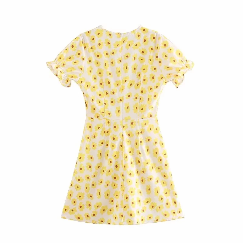 Женское платье с цветочным принтом Klacwaya элегантное желтое вечернее в