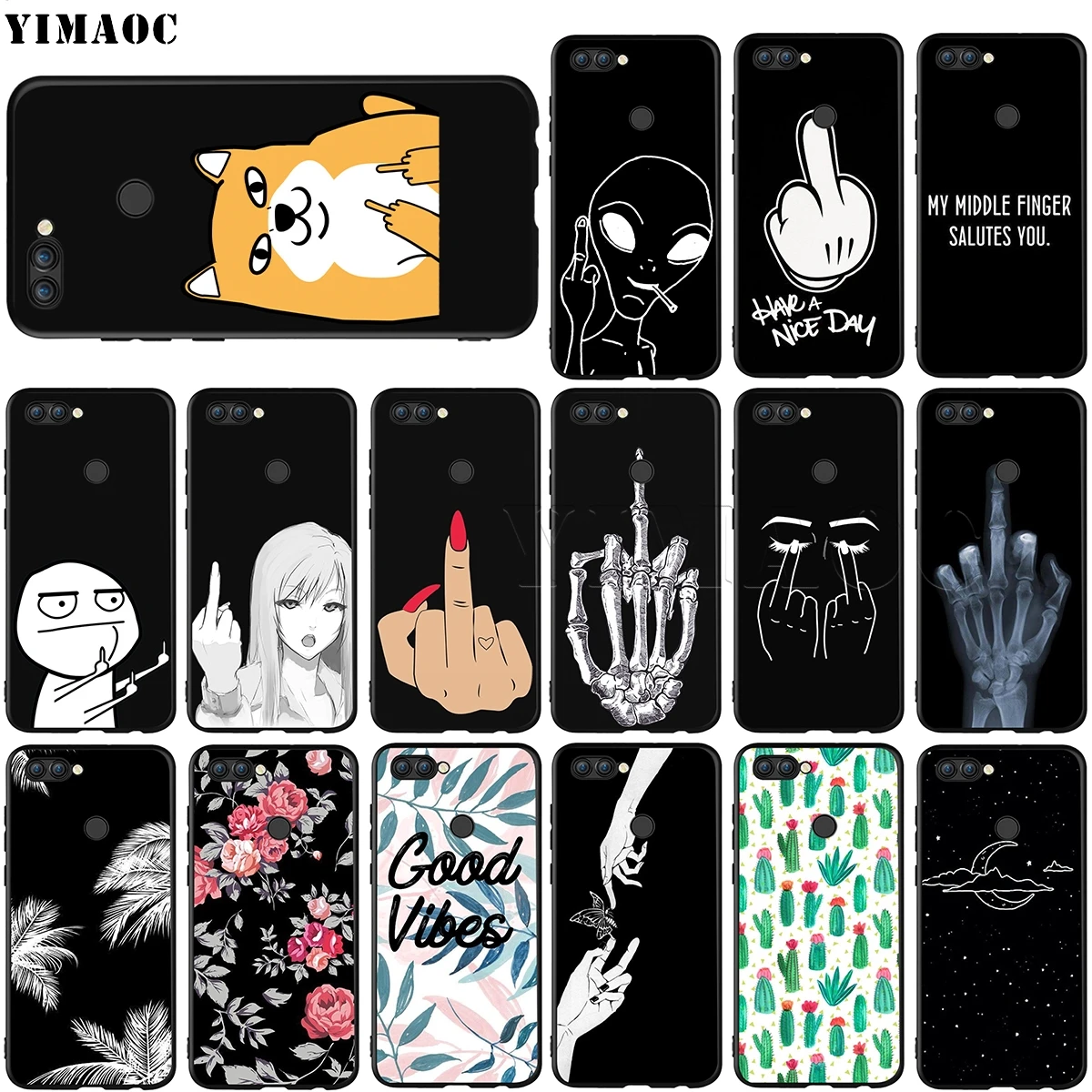 YIMAOC мультяшный чехол на средний палец для Huawei Mate 10 P8 P9 P10 P20 P30 P Smart Lite Pro Mini