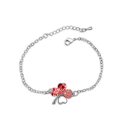 Браслет женский с австрийским кристаллом 4 листа|bracelet fashion|fashion braceletbangle jewelry |