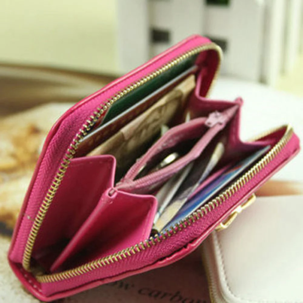 горячая мода женские мини искусственной кожи леди портмона карт держателей