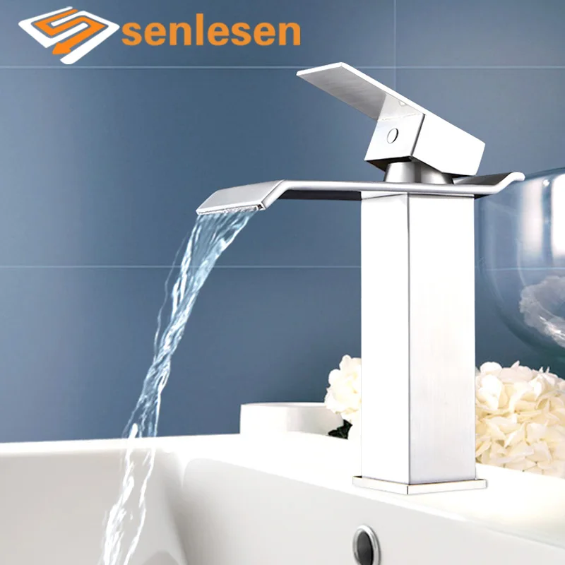 Senlesen Sensor Faucet Automatic Hand Touch Tap Mixer Battery Power Free Single Handle Single Holder Vessel Bathroom Sinl Taps