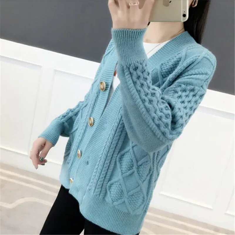 Высококачественный модный кардиган свитер новинка 2019 женское вязаное пальто