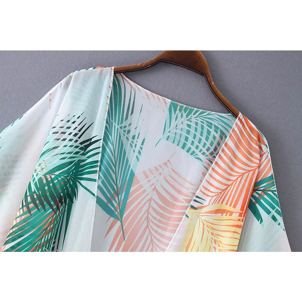 Кимоно Кардиган Женский Длинный летний 2019 шифон цветочный принт кимоно Mujer