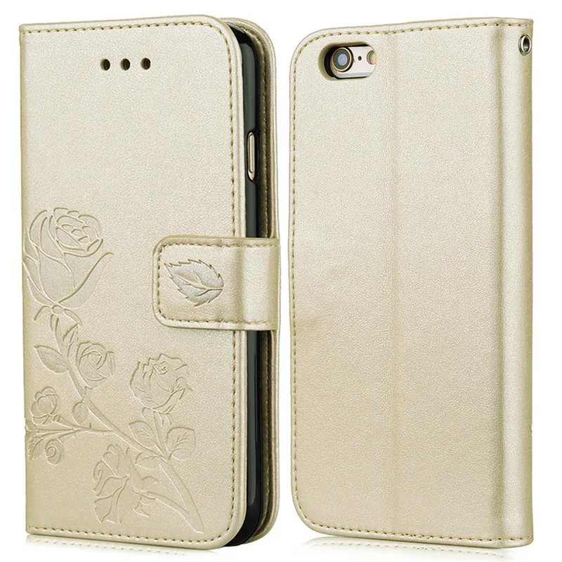 Fashion Rose Pattern flip leather protective Mobile Phone Shell for iPhone 5 5s 6 6s plus Business Case iphone Cover | Мобильные