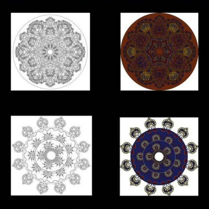 2 шт./компл. мандалы раскраски для взрослых/дети Анти Стресс Расслабляющий
