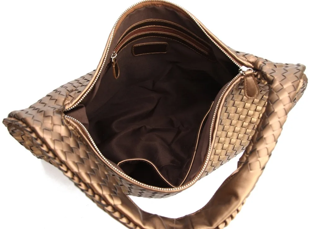 Винтажные плетеные сумки Хобо из искусственной кожи женские на плечо высокое