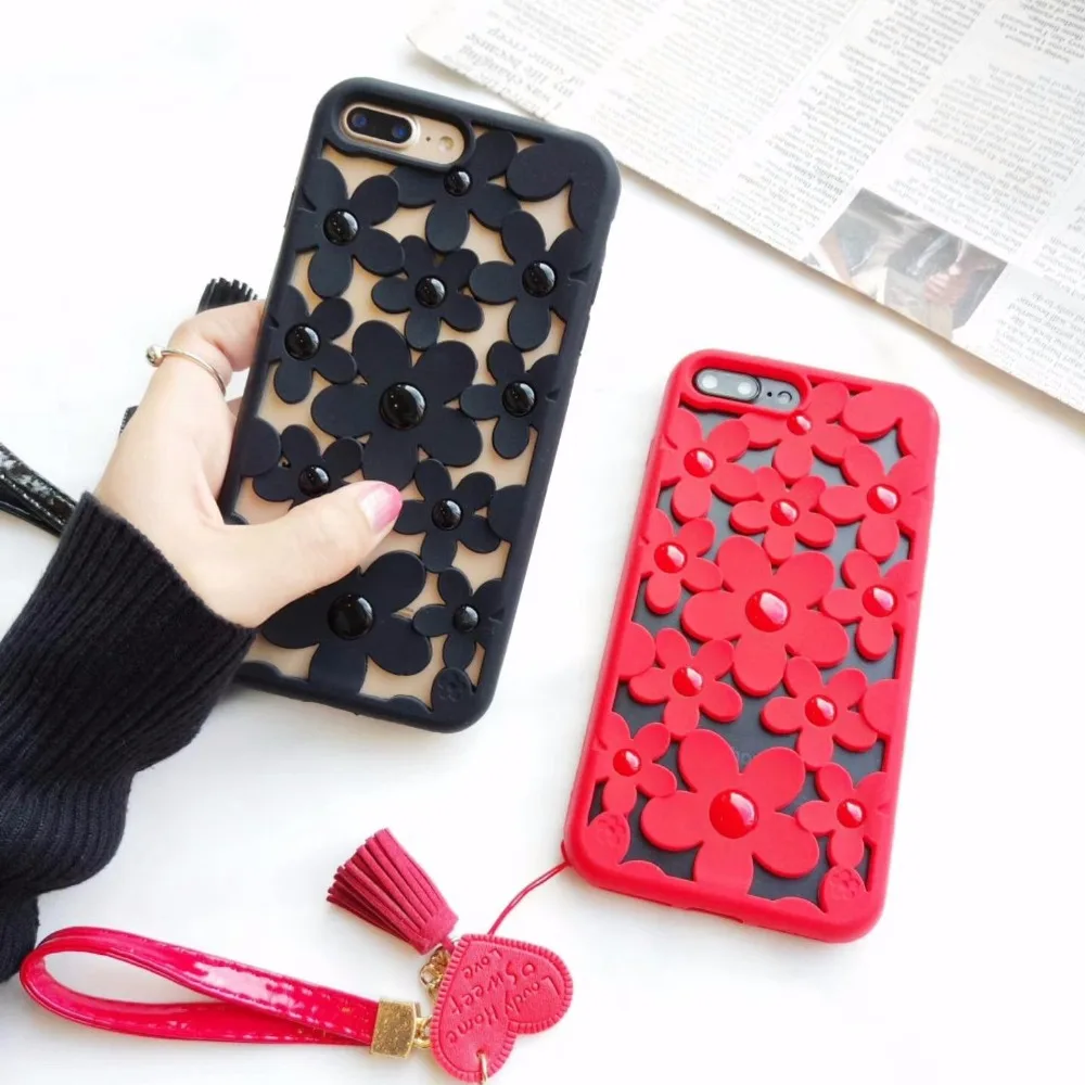 Последним для iPhone 7 плюс 6 S Чехол силиконовые цветок хризантемы Телефонные чехлы