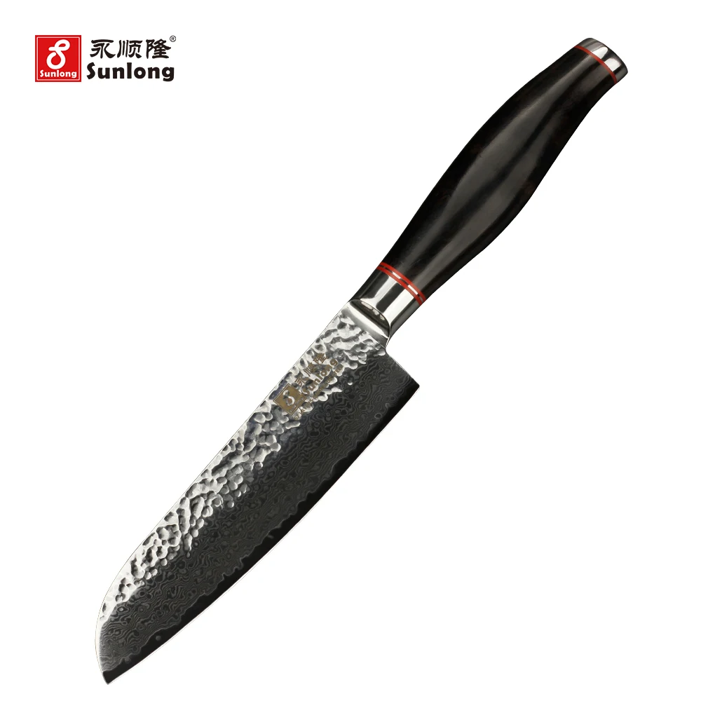 Sunlong 5 дюймов нож шеф повара Дамасская сталь ножи для нарезки 67 слоев Santoku VG10