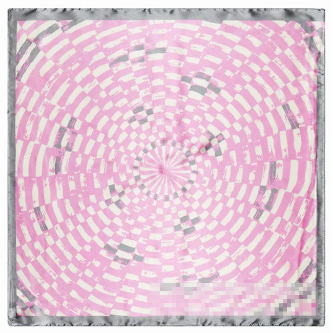 Шарф женский шёлковый с круглой завязкой квадратный Модный геометрическим