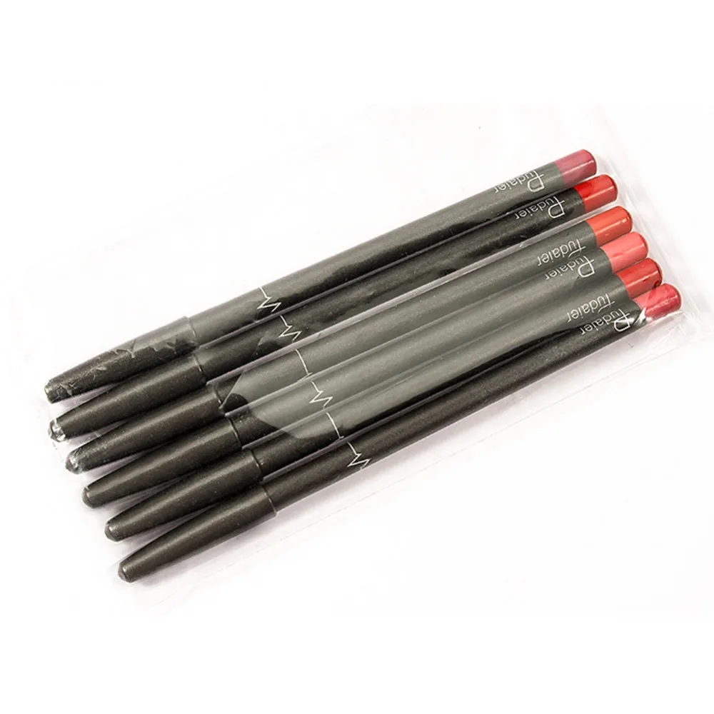 6 шт. карандаши для губ матовый карандаш водонепроницаемый макияж губы 2018 матовая