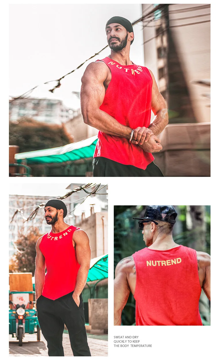 New fashion cotton sleeveless shirts tank top men Fitness shirt mens singlet Bodybuilding workout gym vest fitness men