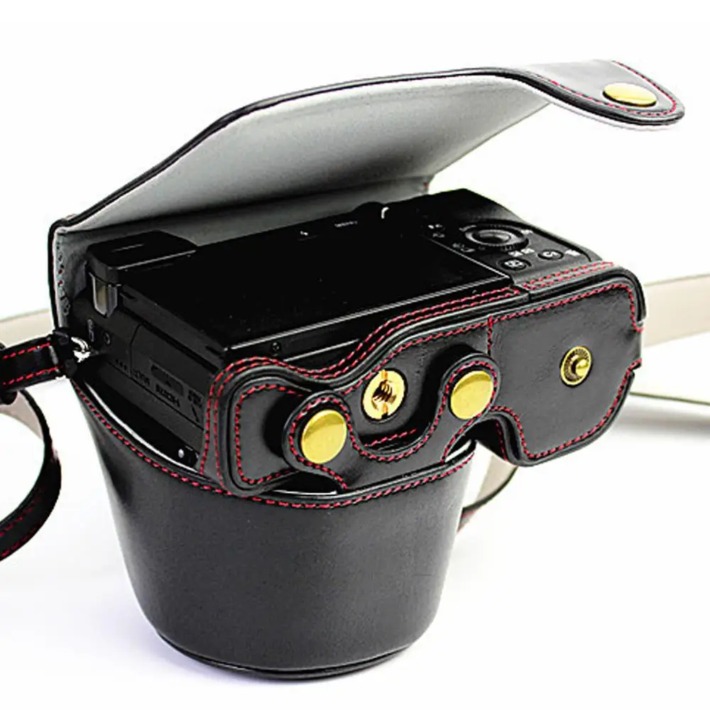 Чехол для цифровой камеры из ПУ кожи чехол с плечевым ремнем Sony A6100 A6400 A6300