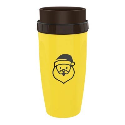 Yellow Santa Claus Вращающаяся чашка Neolid без крышки портативная ручная соломенная чашка креативная пластиковая мультяшная двухслойная желтая/серая чашка для детей подарок - Цвет: Yellow Santa Claus