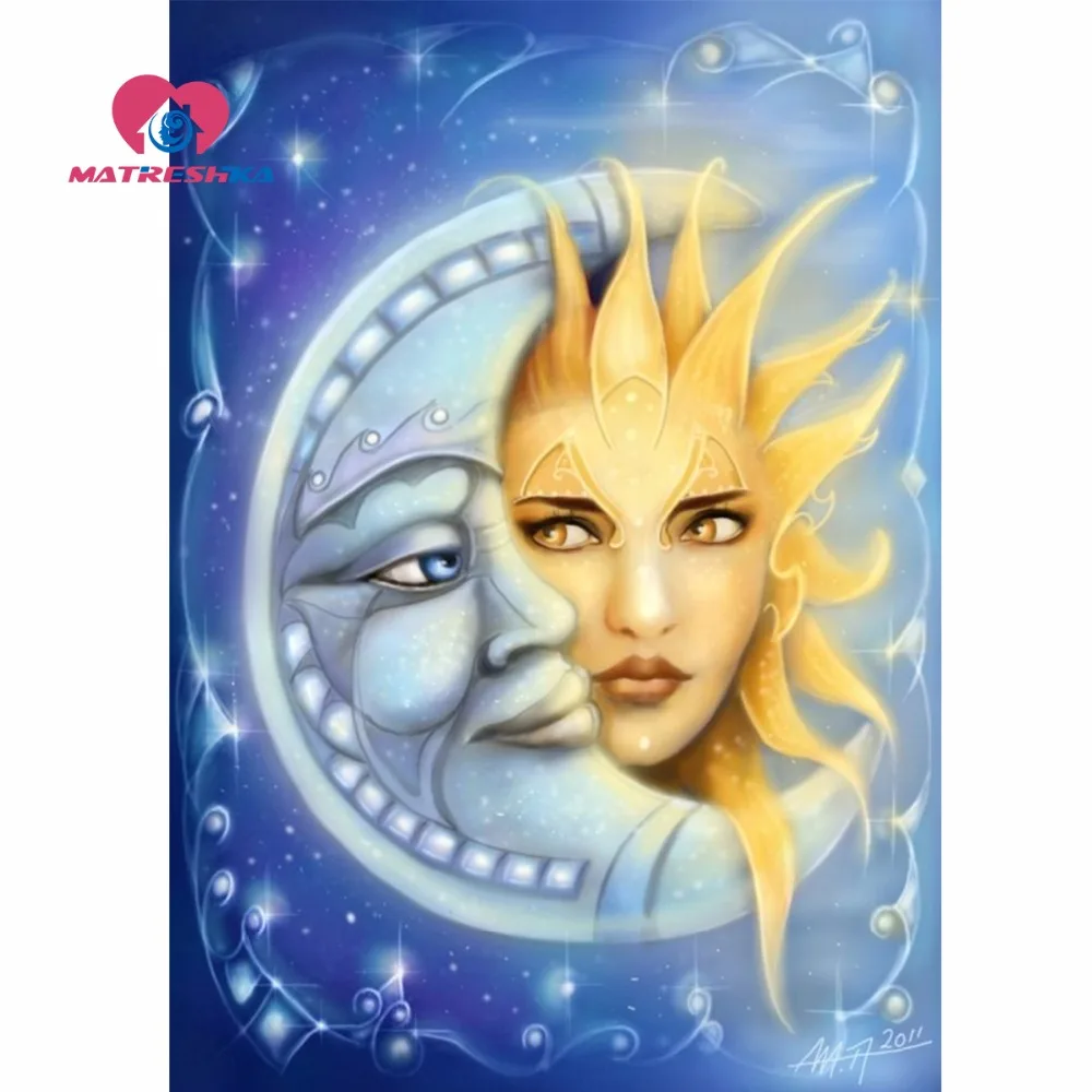 Алмазная вышивка Солнце Луна Стразы наборы для вышивки крестом мозаика