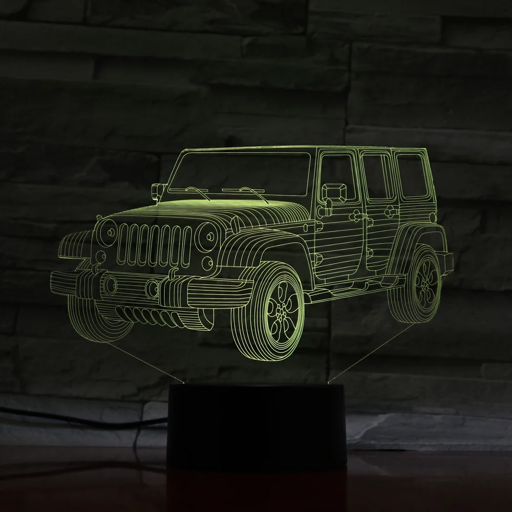 3D визуальные светодиодный ночники меняющие цвета настольная лампа гравировка