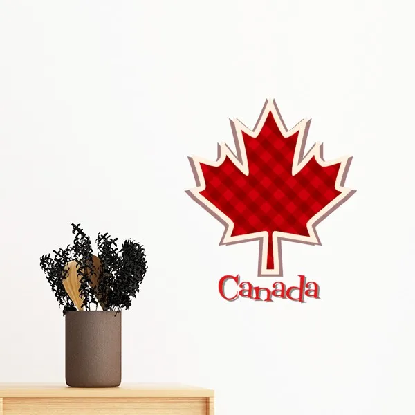 

Happy Canada Day 4th Of July Square Maple Leaf Removable Wall Sticker Art Decals Mural DIY Wallpaper for Room Decal