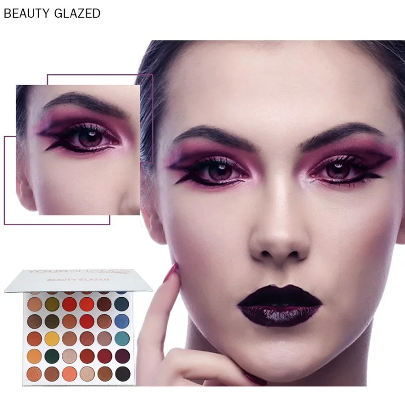 Красивые глазурованные 36 цветов Тени для век хайлайтер Shimmer Make up Пигмент Тени для век матовый блеск длительная Палитра Косметика