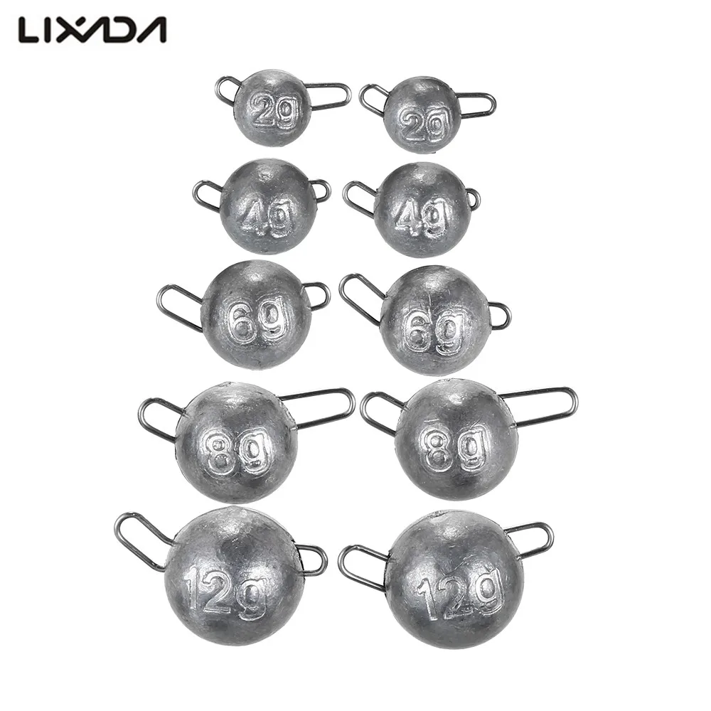 Lixada 10 шт./лот 2/4/6/12 г свинцовые грузила для рыбалки форма в форме оливы Средний