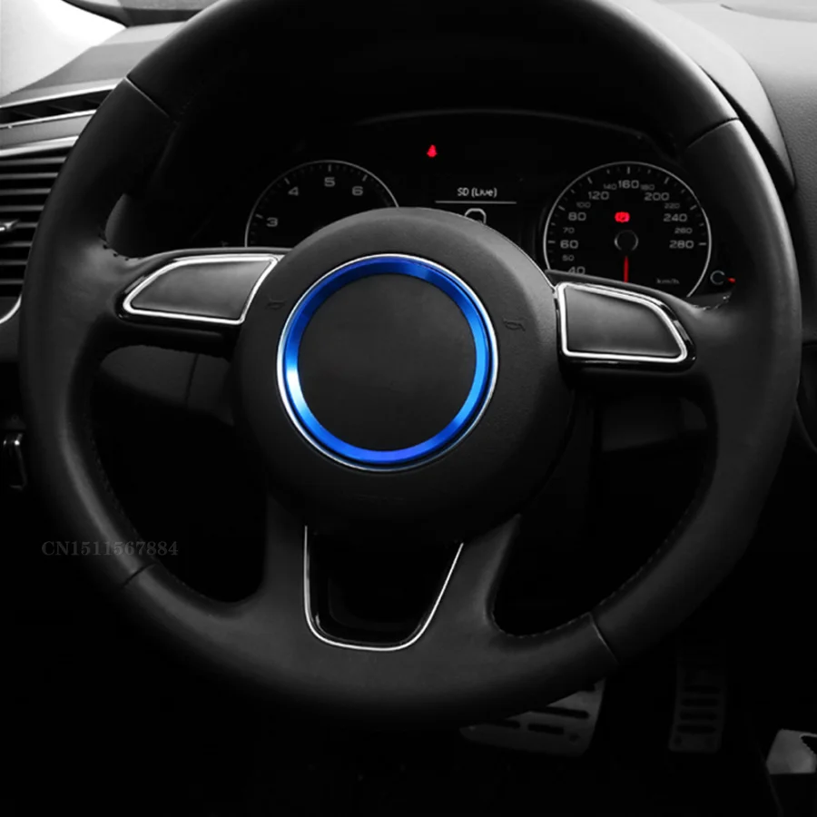 Новый 3D стикер из алюминиевого сплава на руль чехол для Audi A1 A3 A4L A5 A6L A7 Q3 Q5 S3 S5 S7 TT