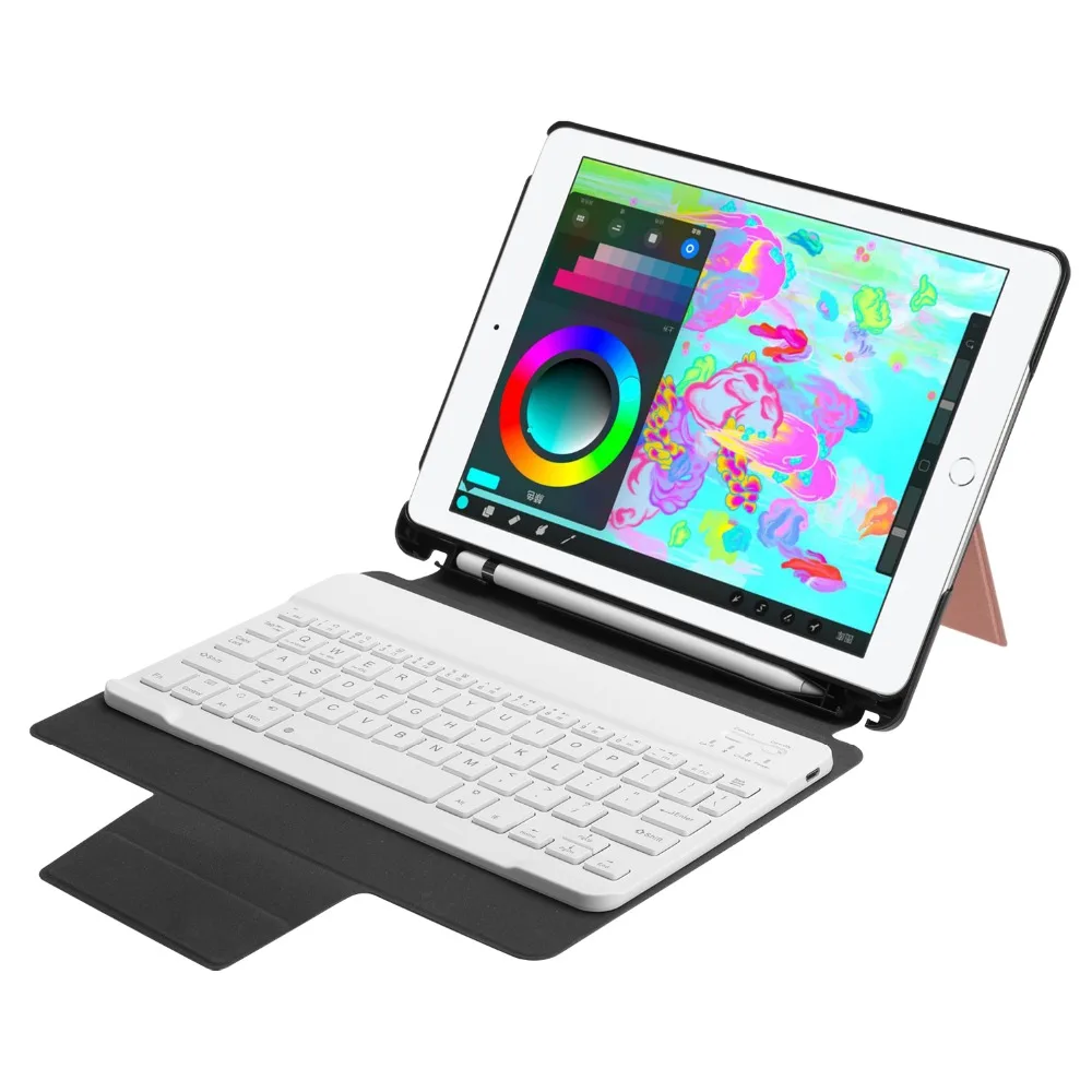 Чехол для iPad 9,7 Вт, держатель карандаша, беспроводной Bluetooth 3,0, клавиатура, автоматический режим сна, чехол для нового iPad 9,7 A1893 A1954