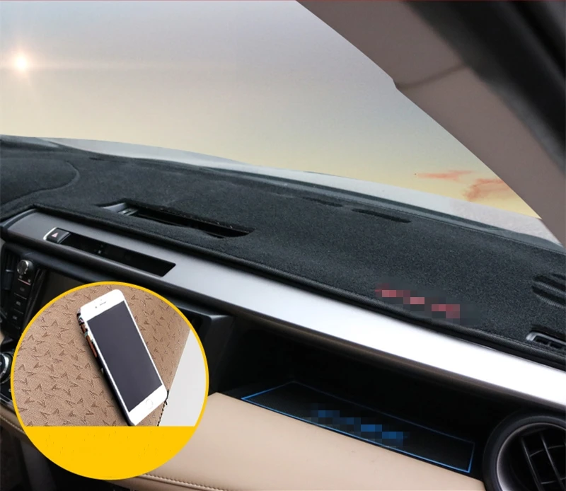 black Non-slip Для Toyota RAV4 RAV 4 центральная консоль приборная панель солнцезащитный коврик Украшение интерьера автомобильные аксессуары - Цвет: black Non-slip
