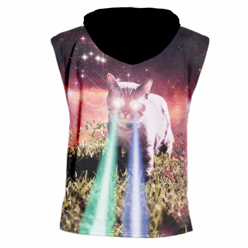 OGKB Новый Харадзюку мужской Галактический космический 3d топ с капюшоном Забавный