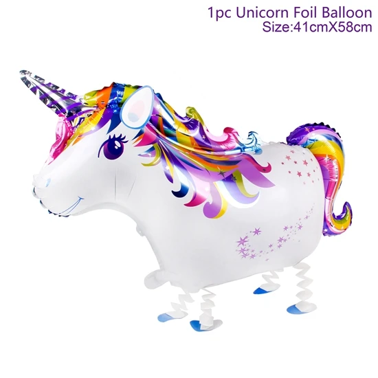 Walking Unicorn 1 HUIRAN, Радужный Единорог, Топпер для торта, резиновый браслет, брелок для ключей, единорог, вечерние украшения, принадлежности для вечеринки в честь Дня Рождения, детский душ - Цвет: Walking Unicorn 1