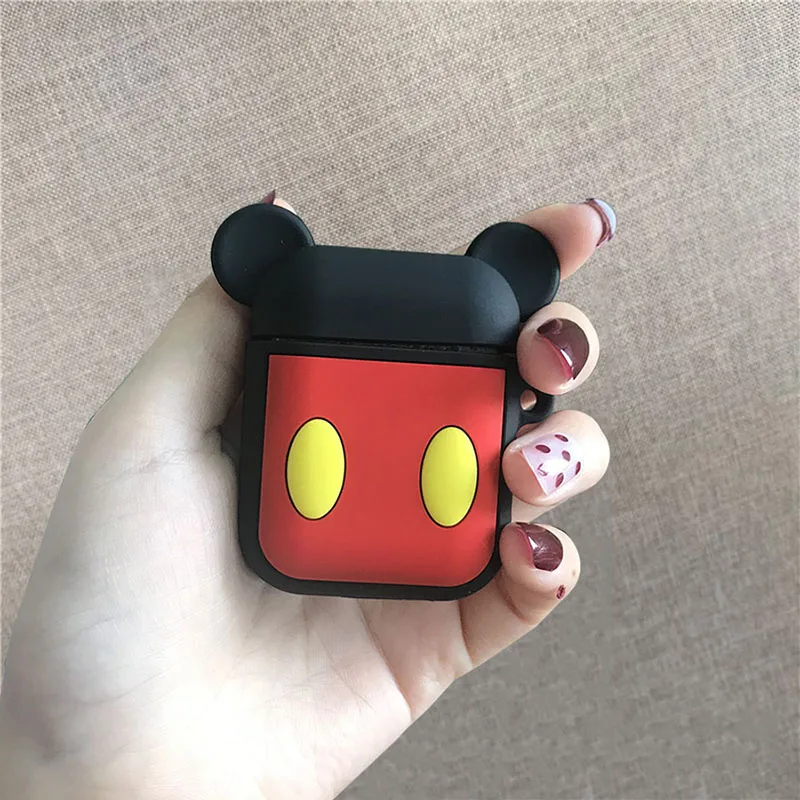 Милый Микки Минни для AirPods Защитный чехол силиконовый мягкий корпус для беспроводной bluetooth-гарнитуры набор женский чехол анти-падение