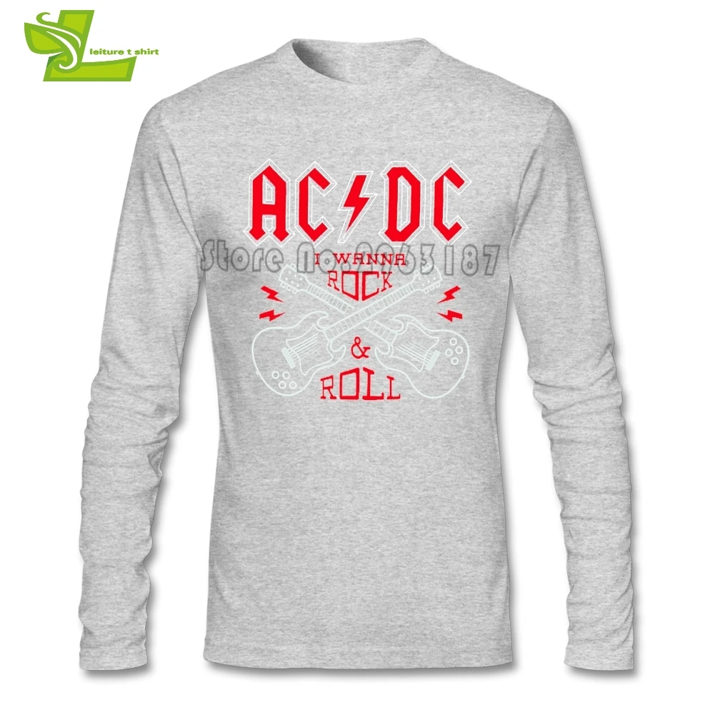 Футболка Malcolm Young Acdc, Новое поступление, Уникальные футболки с принтом, свободные футболки, мужские футболки с длинным рукавом и круглым вырезом, крутые топы для папы - Цвет: Серый