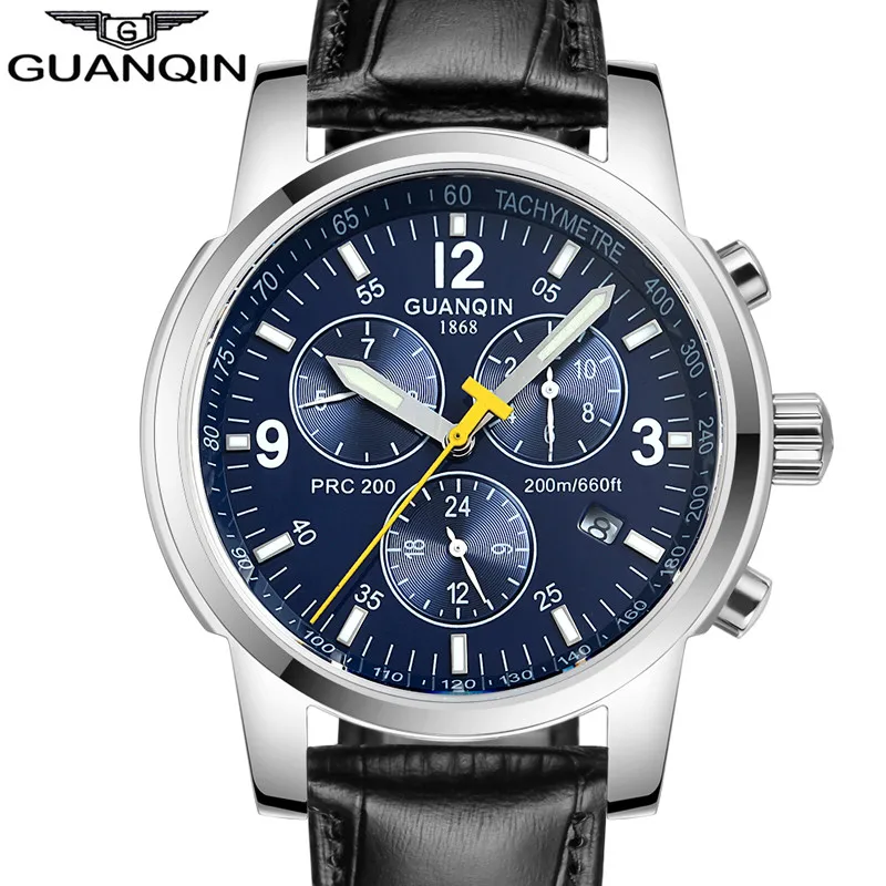 Автоматические Мужские часы Relogio Masculino GUANQIN, лучший бренд, роскошные часы, мужские механические водонепроницаемые часы для плавания, relojes hombre - Цвет: C