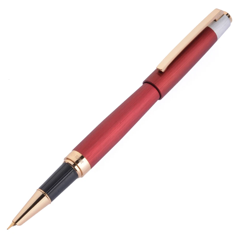 

New HERO 285A Metal Matte Red Fountain Pen Golden Clip Fashion Writing Gift Pen, Smooth Iridium EF Nib 0.38mm Ink Office Pen