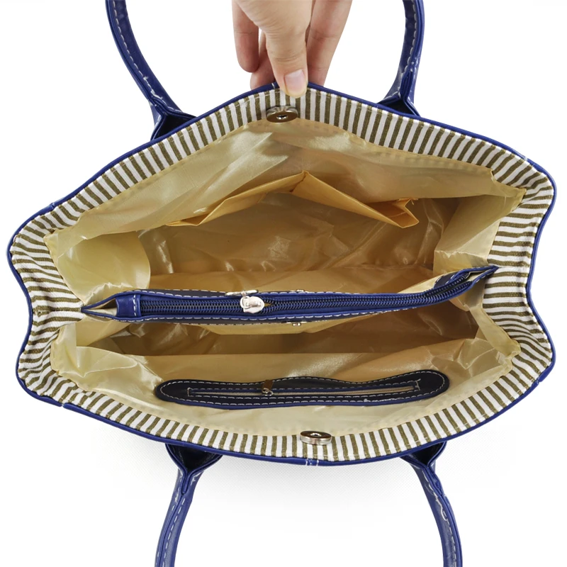 Модная женская сумка тоут из искусственной кожи класса люкс синяя|fashion handbag|handbags