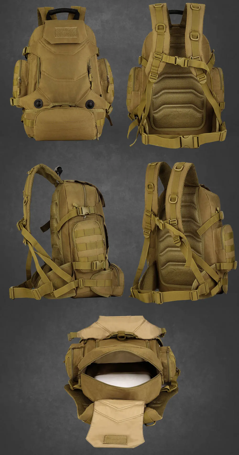 40L военный тактический рюкзак, камуфляжный рюкзак Mochila для мужчин и женщин, уличные походные спортивные сумки, армейский рюкзак Molle, рюкзак для путешествий