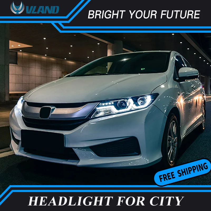 Автомобильная светодиодная лента передние фары для Honda City передсветильник фара