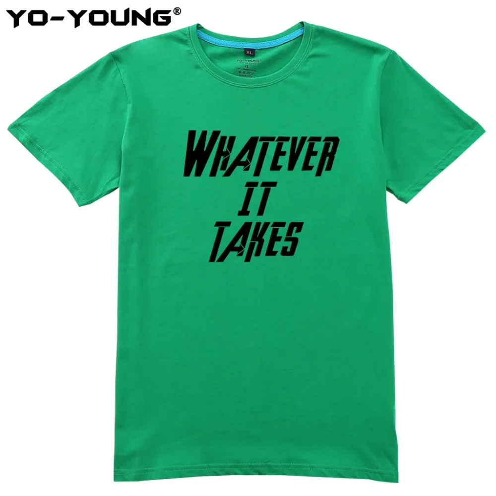 Yo Young мужские футболки Marvel Мстители Endgame Whatever It Takes буквы принт 100% 180 gsm чесаный