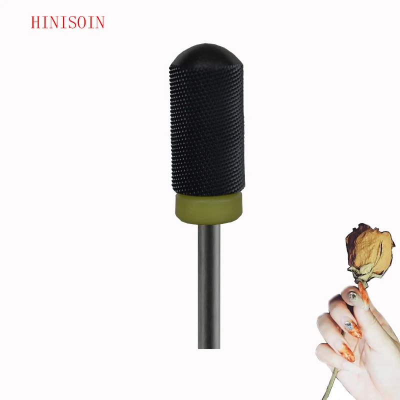 

10 pcs Black Ceramic Nail Drill Bit - Large Smooth Top Bit