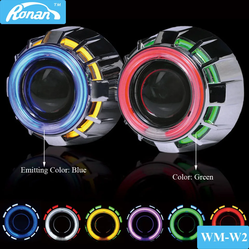 RONAN MH1 2.5'' двойной ccfl ангельские глазки дхо би линзы фары для авто мотоцикл rgb