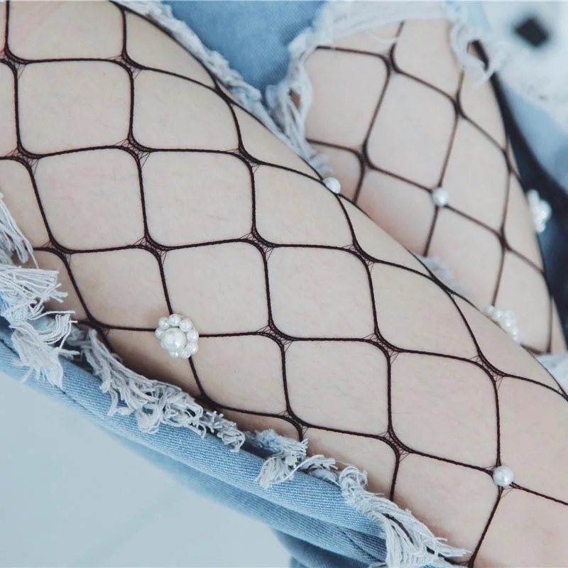 [Cospacool] Новые белые цветы жемчуг/драгоценный камень колготки женские ажурные