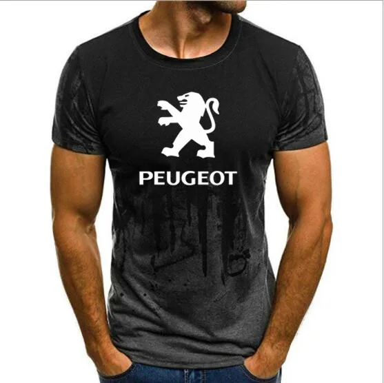 Мужская футболка с коротким рукавом Peugeot хлопковая Футболка круглым вырезом