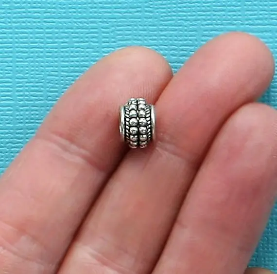 10pcs European Beads Antique Silver tone Perfect for Style Bracelets or Spacer Bead - SC135theof | Украшения и аксессуары