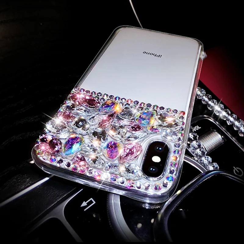 Для Iphone XS MAX XR 7 8 6S Plus блестящий чехол со стразами камень ювелирное покрытие для