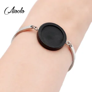 2 шт., круглое пустое дерево из нержавеющей стали с кабошоном, 20 мм